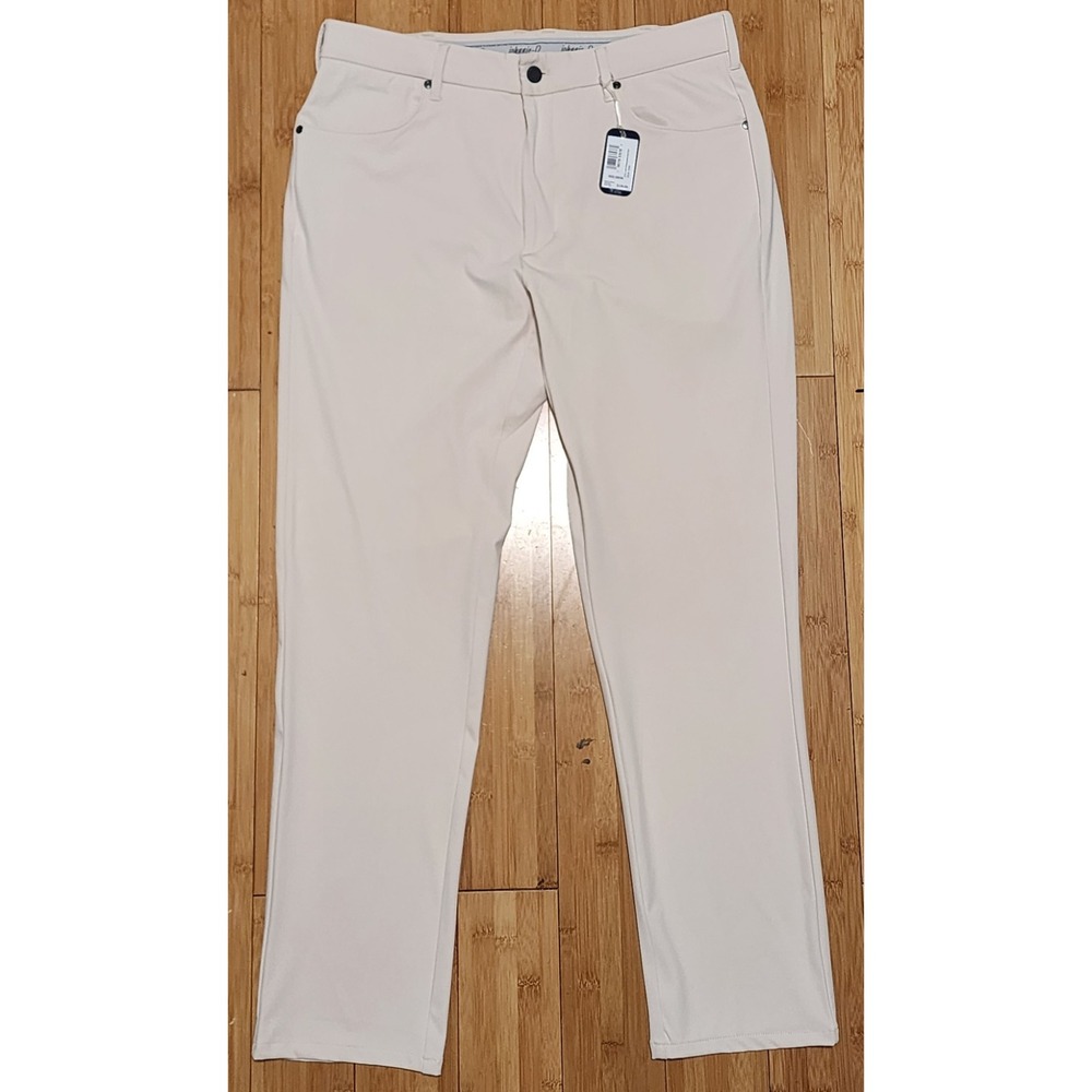 Johnnie-O MOMENTUM PANTS Stretch Knit Performance Golf Pants Mens Stone 33x30